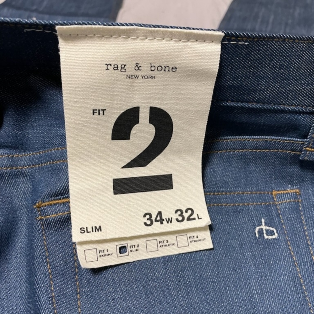 Rag And Bone Raw Fit 2 Authentic Stretch jean mens size 34W 32L - Picture 5 of 11
